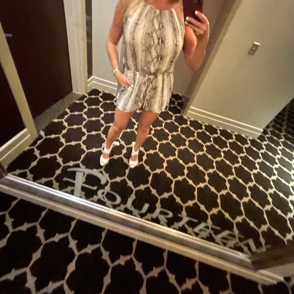 Lavender brown romper. Snake skin